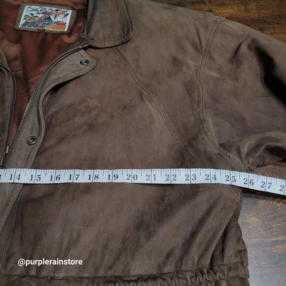 Vtg Exploration Leather Field Chore Barn Coat Jacket XXL Brown Preppy 90's - Picture 7 of 12